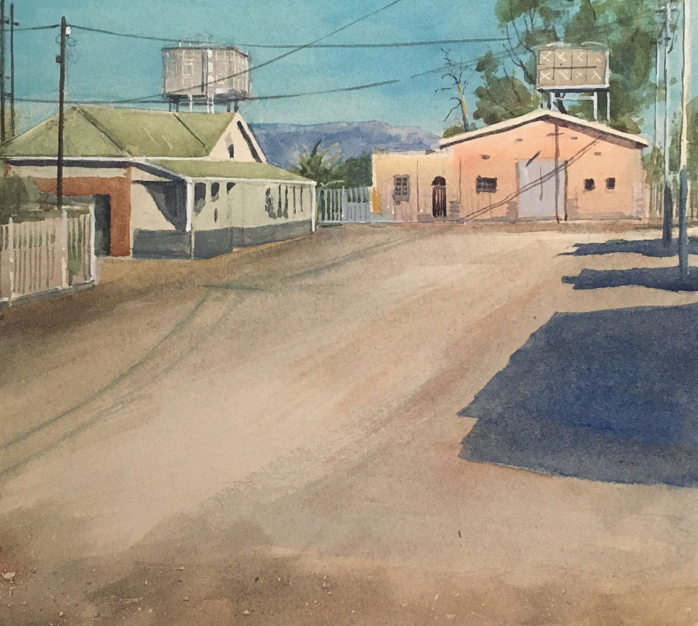 Waterworks, Aberdeen, 36,6 x 36,8 cm framed, watercolour on paper - Curt Marthezé