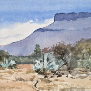 Karoo landscape watercolour painting by Curt Marthezé